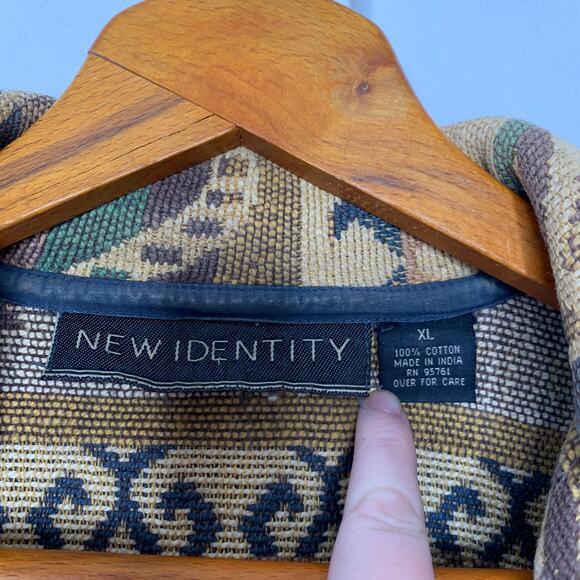 Vintage 80s New Identity women's woven cotton southwestern print blazer XL - Picture 7 of 10